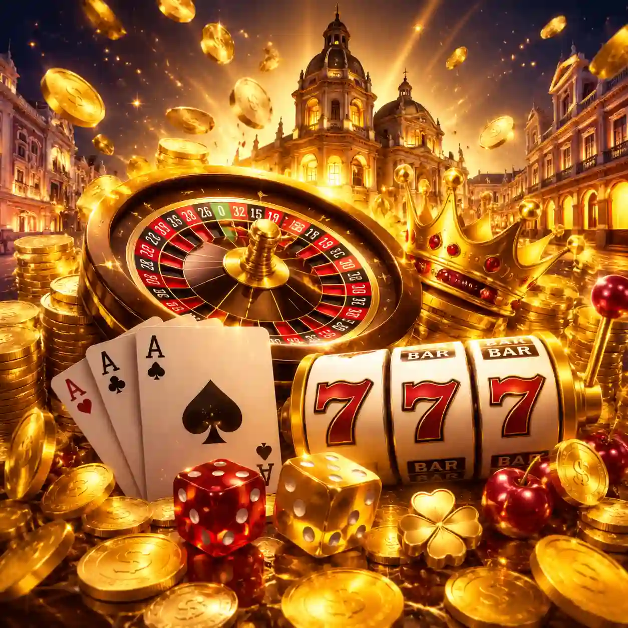 Mesa de blackjack e roleta